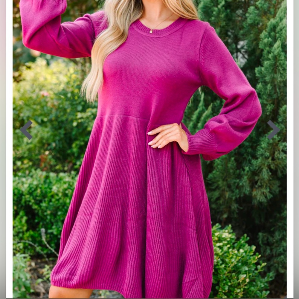 NWT GORGEOUS RASPBERRY SWEATER DRESS - Picture 5 of 6